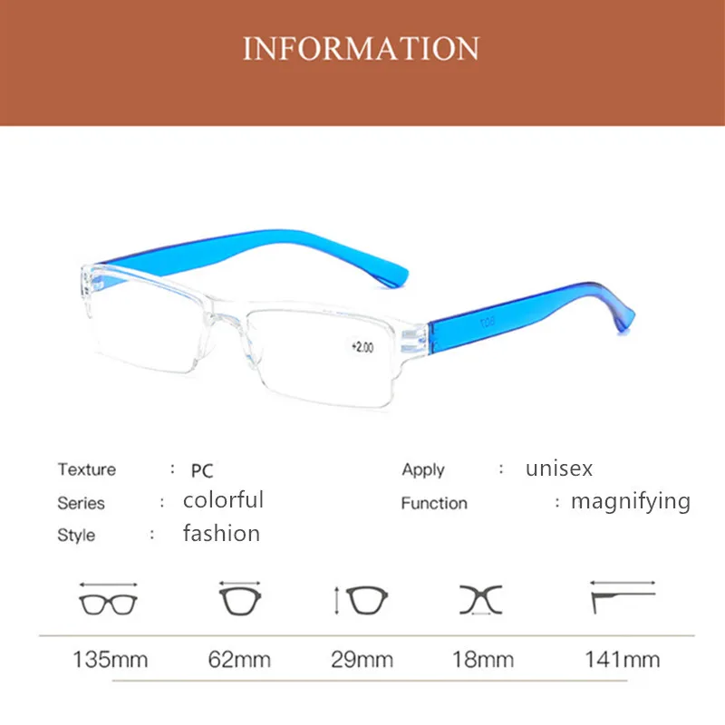 PANDER Ultralight Rimless Transparent Reading Glasses Fashion Retro Vintage Men Women Magnifying Presbyopic Glasses TR90 Gafas