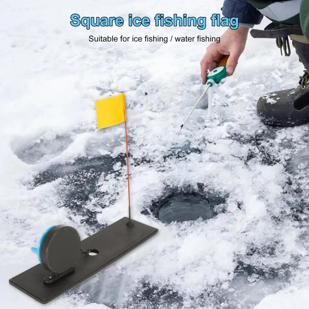 ABS Fishing Flag Platform Lightweight Automatic Square Winter Ice Fishing Flag Wheel Platform for Outdoor