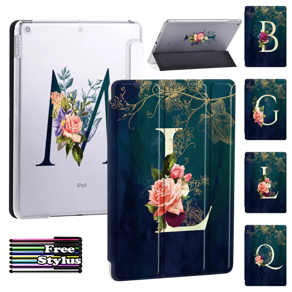 Smart Tablet Case for Apple iPad 10.2 inch 9th Generation 2021 Anti-fall Stand Cover Automatic Sleep Wake Funda + Stylus