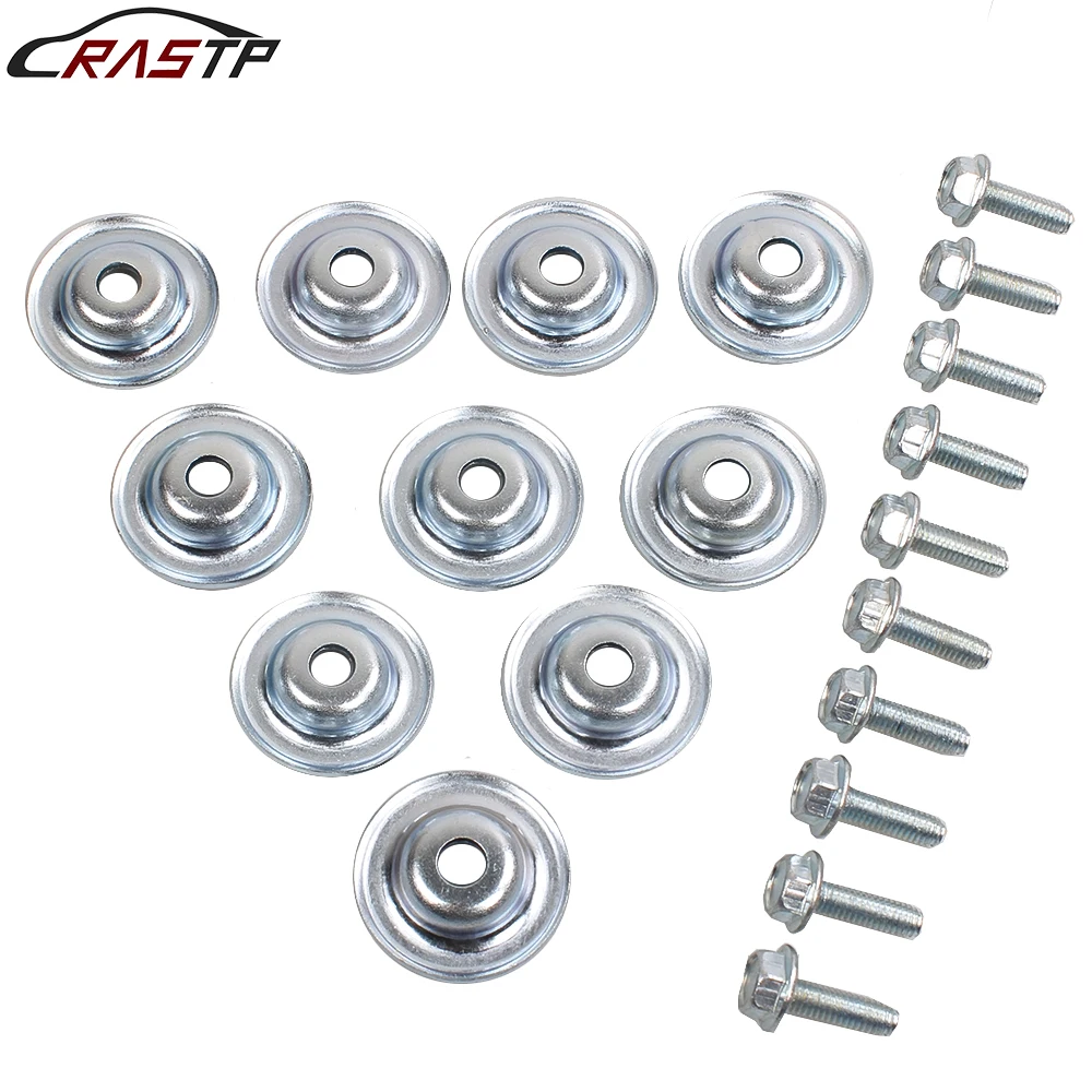 RASTP-10 Piece Set UTV Skid Plate Washer Bolt Fits All Polaris General Ranger RS1 RZR RS-QRF024