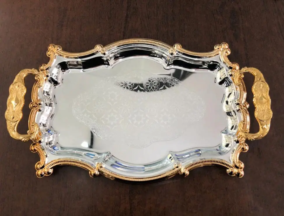 

DOLBOVI Lkm-425 Silver Gold Big Chocolate Engagement tray tray поднос plateau de service