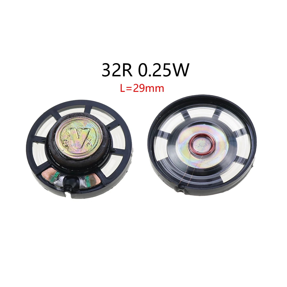 JCD 1Pcs New Ultra-thin speaker 32 ohms 0.25 watt 0.5W 32R speaker Diameter 23mm 28mm 29mm 36mm 50mm