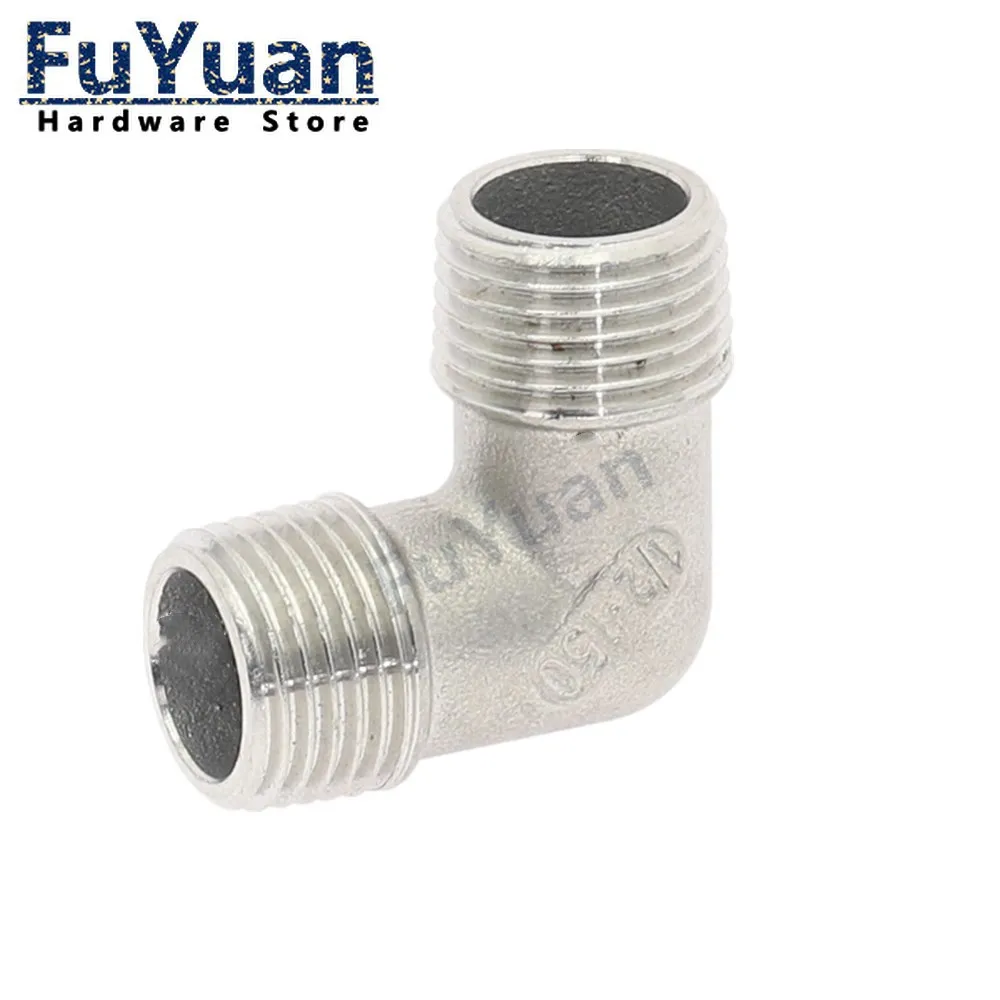 

1pcs SS 304 Stainless Steel Plumbing accessories 1/4"3/8"1/2" 3/4" 1" male Threaded BSP Elbow 90 Degree Angled Pipe Fitting