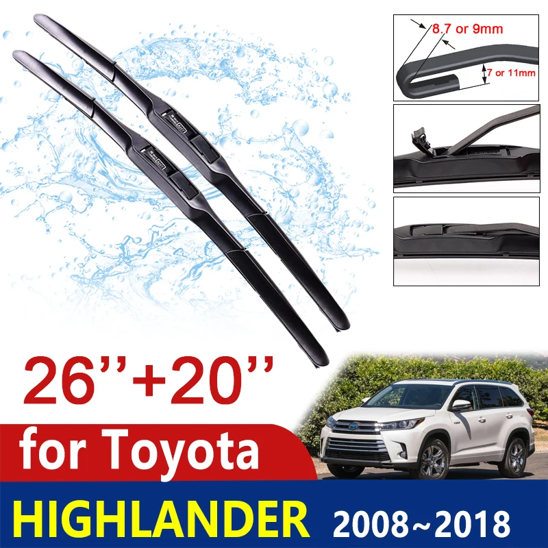 

Car Wiper Blade Windscreen for Toyota Highlander XU40 XU50 Kluger 2008~2018 Windshield Wipers Car Accessories 2009 2010 2016