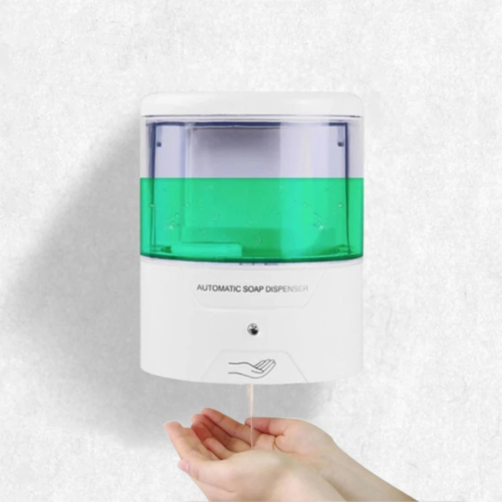 White Wall-Mounted 600ml Automatic Smart Sensor Liquid Bathroom Soap Dispenser For Kitchen Hand Free Automatic Soap Dispenser