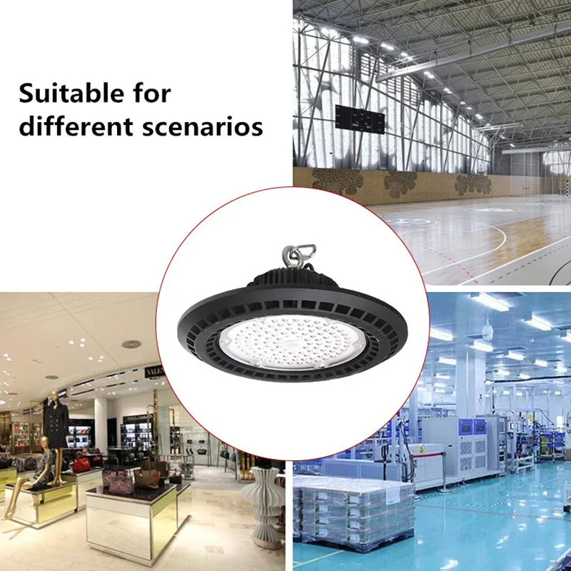 Imagem -04 - Led Ufo Industrial Iluminação 50w 100 150 200 Fundição Alumínio Fin Fábrica Armazém Luz Lâmpada do Teto