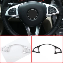 ABS Chrome Style Car Steering Wheel Decoration Frame Trim Cover Sticker For Mercedes Benz C GLC E Class W205 W213 C200 GLC260