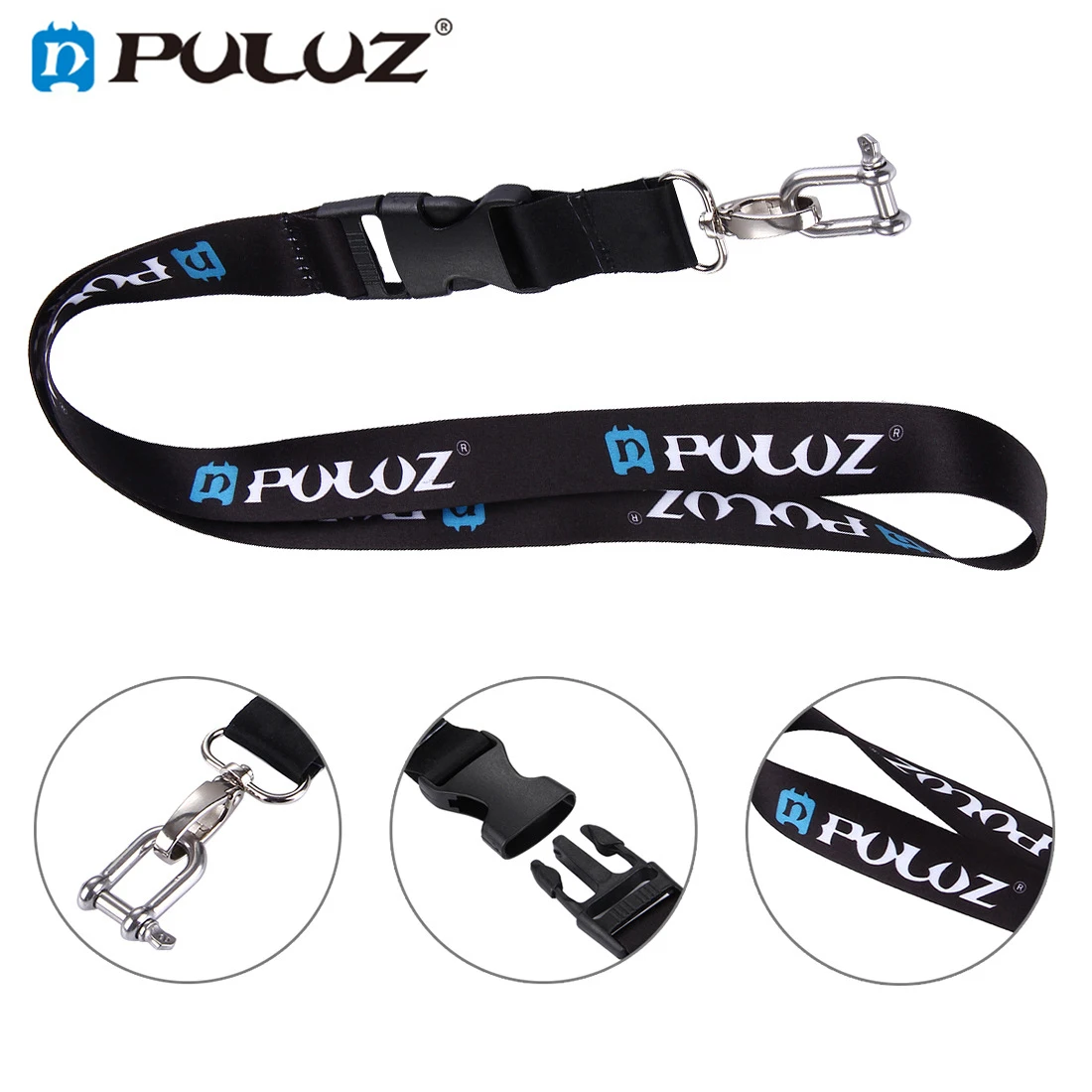 PULUZ 60cm Detachable Long Neck Strap Lanyard Sling for GoPro NEW HERO 9 8 7 6 5 Session /4 Session /4 /3+ Xiaoyi Action Camera