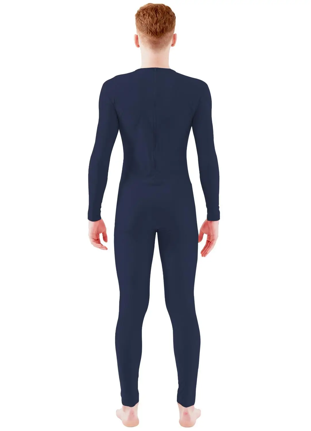 Ensnovo Men's Spandex Long Sleeve Round Neckline Footless Bodysuit Ballet Dancewear Unitard Jumpsuit Zentai Suit