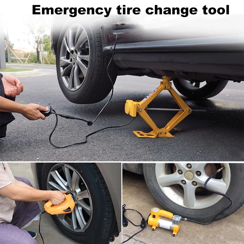 Portable 3 in 1 electric Car Jack kit 3 Ton 12V Lift Jack with Impact Wrench Auto Lift Scissor Jacks Lifting Tools For Car