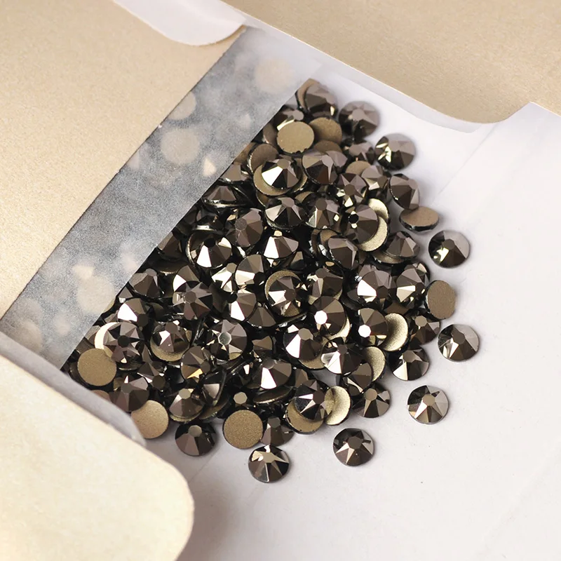 YANRUO 2088NoHF All Sizes Jet Hematite Strass Stones And Crystals Craft Gems Flat Back Non Hotfix Rhinestones For Nails