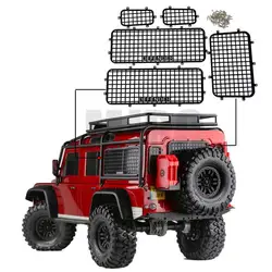 5Pcs Metal Window Mesh Beschermende Netto Defender Logo Voor 1/10 Rc Crawler Auto Traxxas Trx4 Trx-4 Accessoires