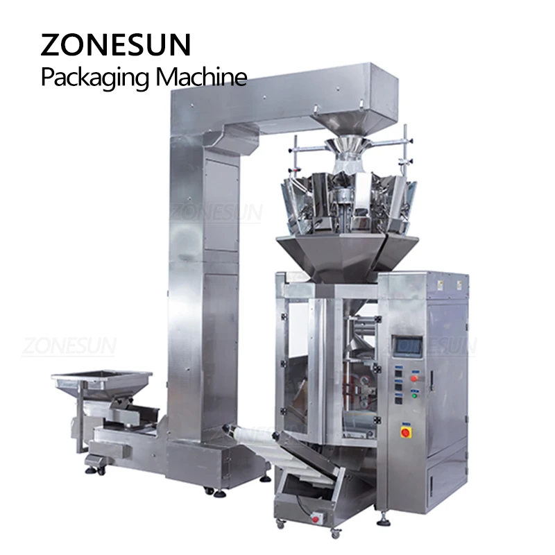 ZONESUN Automatic 10 Heads Rice Particles Packaging Coffee Beans Powder Weighing Filling Machine ZS-FS420