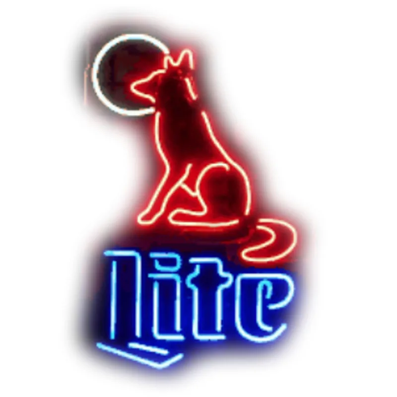 

Neon Signs for Bud Light Wolf neon Real Glass Beer Bar Sun Neon Sign Store Display Bar Man Cave Room Decor Handmade Art Iconic