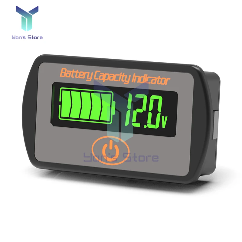 Lcd Auto Chumbo Ácido Bateria de Lítio Voltímetro Tensão Tester Toque Tensão Indicador de Capacidade da Bateria 1260v Ly7s Ajustável