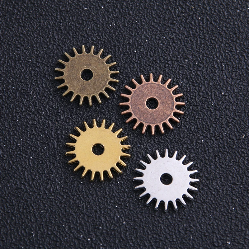 12pcs/lot 18mm Antique Bronze Color Wholesale  Charm Antique Alloy Matte Gear Charm Gear Jewelry Pendant