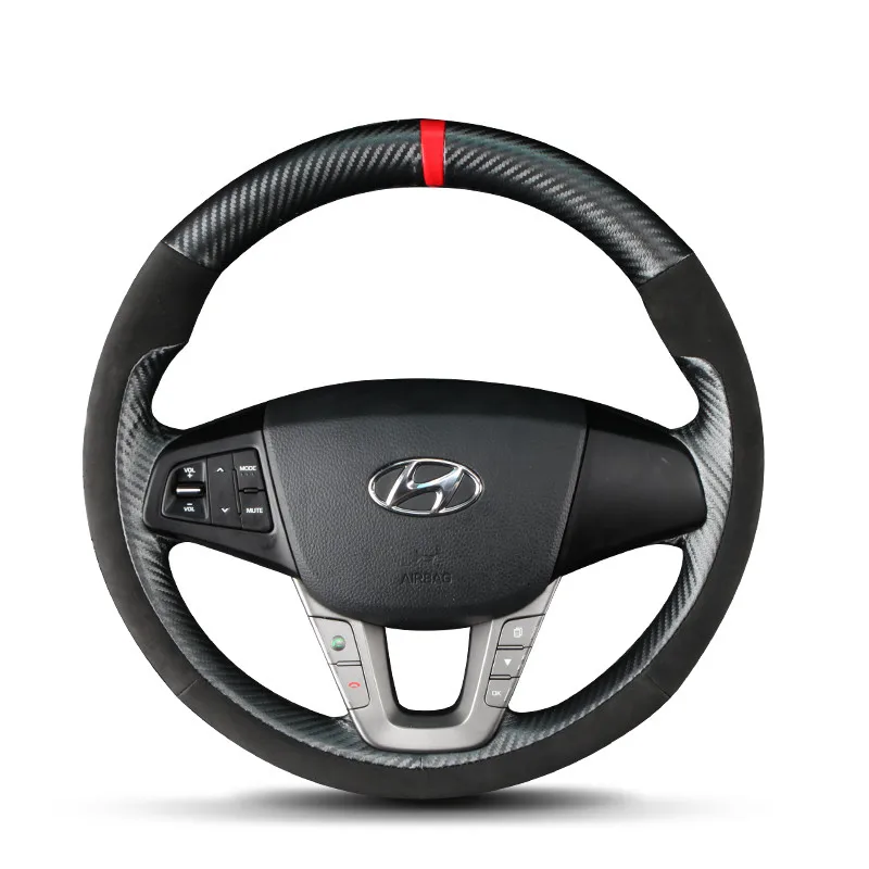 For Hyundai MISTRA LAFESTA ELANTRA DIY Customized special hand-sewn leather steering wheel cover auto modification accessories