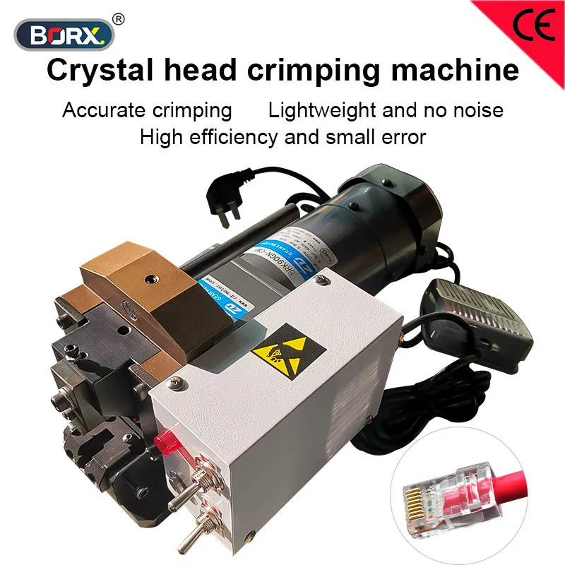 BORX 90W Crystal Head Terminal macchina di piegatura automatica linee telefoniche cavo LAN di rete RJ45 Crystal Head Connector Crimper