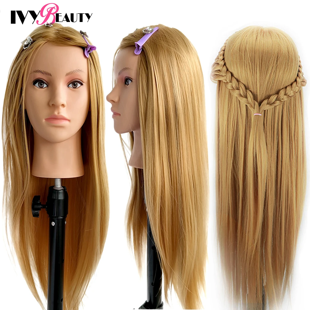 Mannequin- Heads With 65cm Hair For Hairstyles Tete De Cabeza Manniquin Dummy Dolls Head For Hairdresser Practice Hair Styling