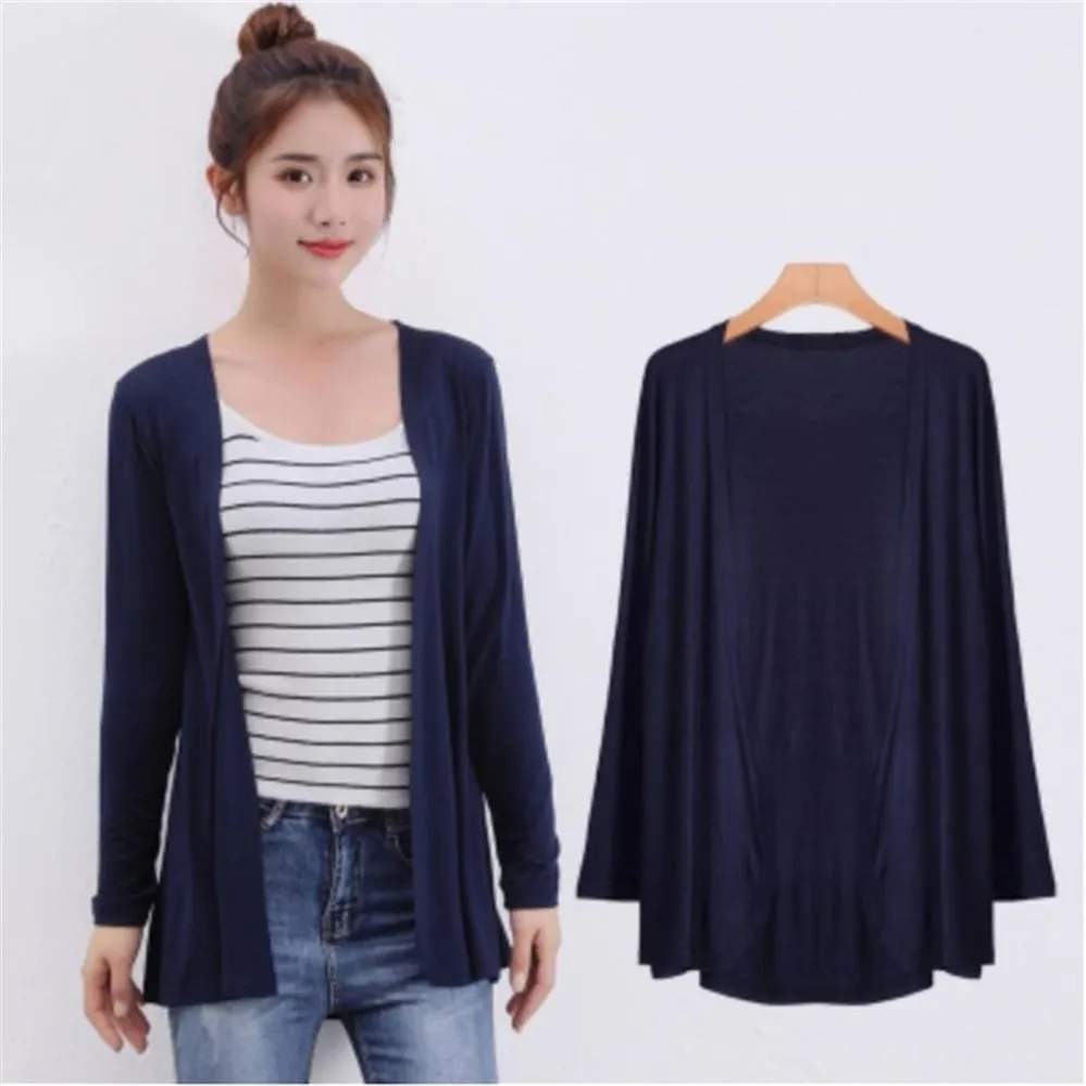 2024 Summer Autumn Korean Women Modal Cardigan Ladies Shawl Female Cotton Sweater Cardigans Long Sleeve Women Casual Thin Coats