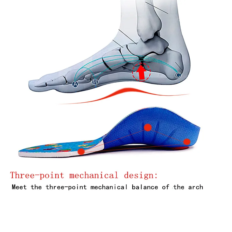 FVYVL Children Orthopedic Insole Professional Arch Support Flat Foot OX-Legs Kids Orthotic Shoes soles Heel Insert Foot Care