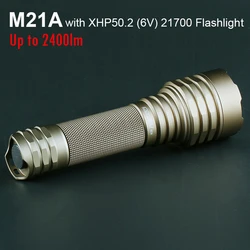 Convoy M21A with 6V XHP50.2 Driver Led Flashlight Torch 21700 Linterna 2400lm Portable Lighting Camping Fhishing Flash Light