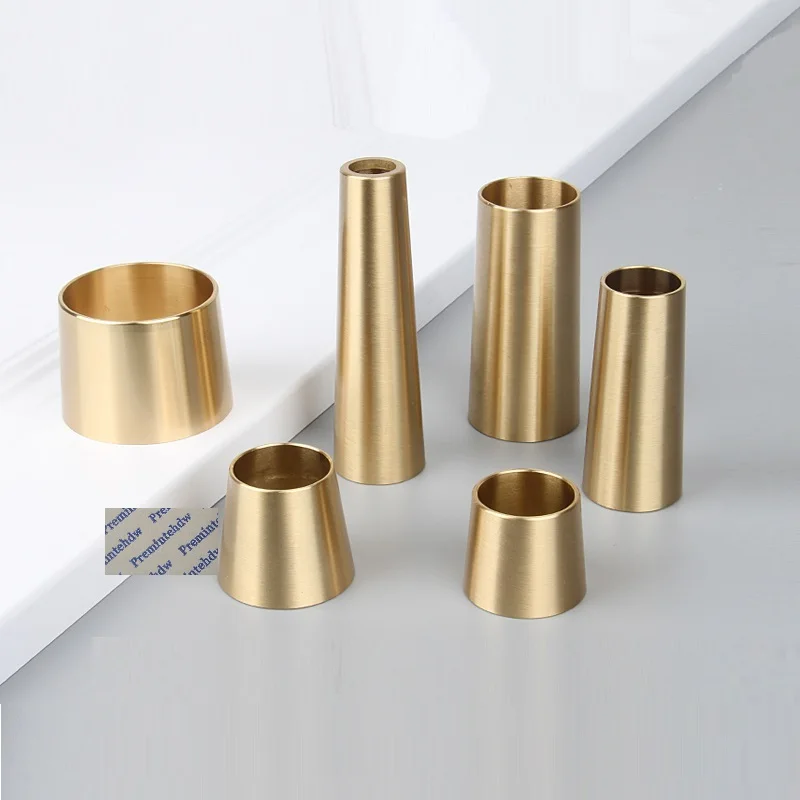 

4Pcs Round Brass Tapered Tip Cap For Mid-Century Chinese Furniture Table Chair Cabinet Leg Feet