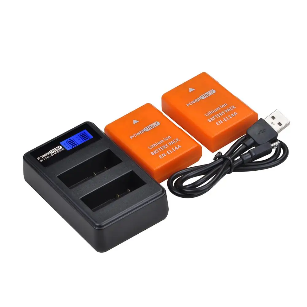 EN-EL14 EN-EL14a  EN EL14 1530mAh Rechargeable Battery + USB Charger for Nikon Coolpix P7000 P7100 P7700 P7800 D3100 D3200 DF