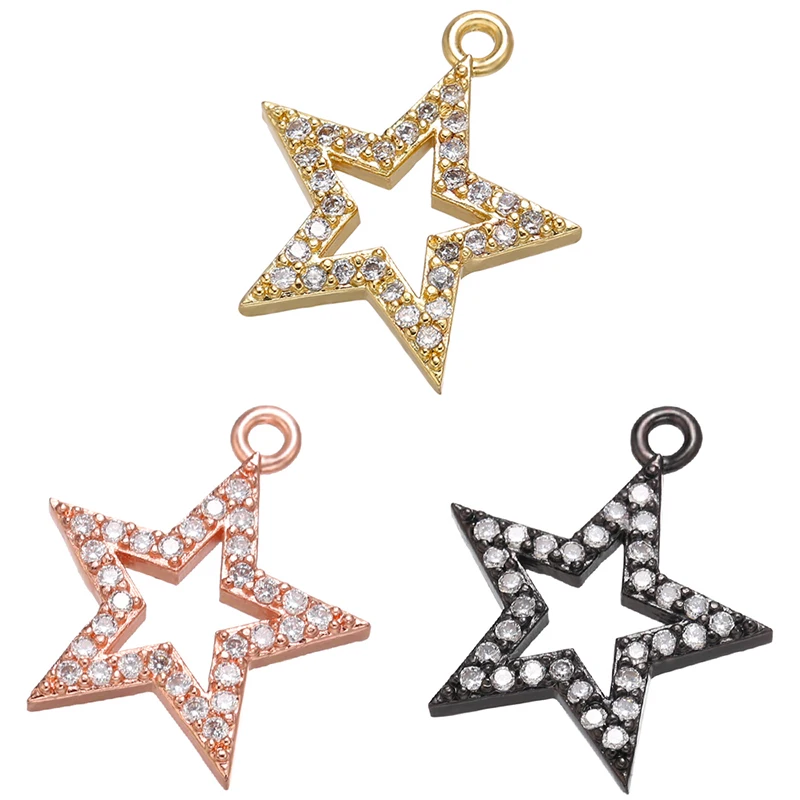 ZHUKOU big/mini crystal star necklace pendant for women DIY handmade necklace jewelry Accessories making findings model: VD651