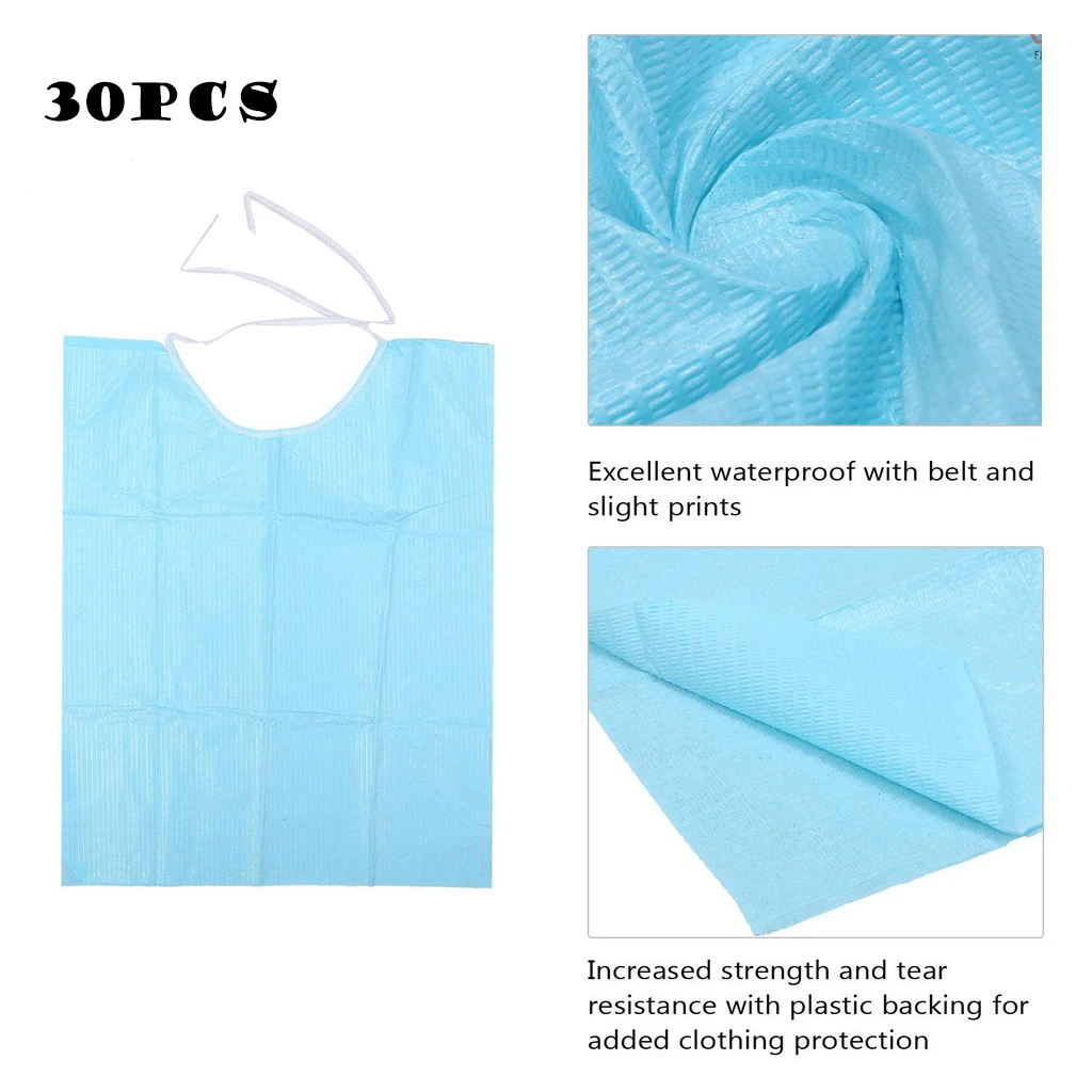 30Pcs Dental Disposable Dentist Oral Hygiene Medical Paper Patient Bibs Cleaning Dentists Cosmetology Medical Paper Scarf