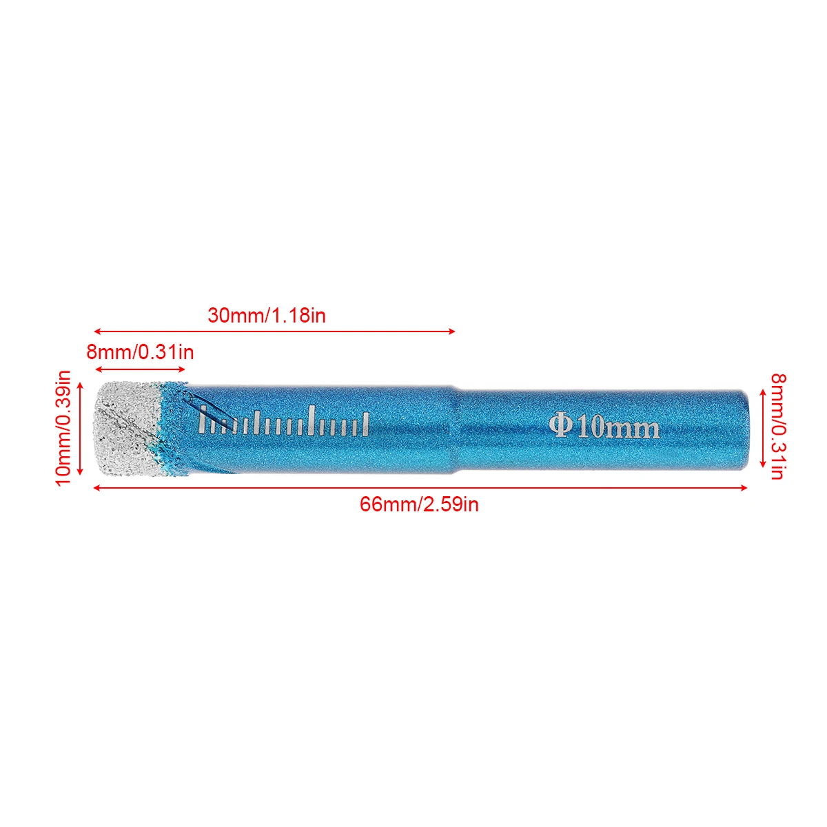 10mm trapano perforato in acciaio ad alta velocità trapano elettrico punta da trapano granito marmo perforatore a secco cera di raffreddamento integrata