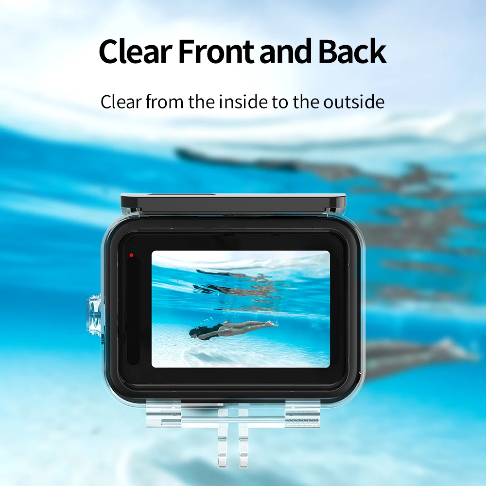 TELESIN 45M Waterproof Case For GoPro 12 11 10 9 Tempered Glass Lens Diving Housing Cover Lens Filter for GoPro Hero 12 11 10 9