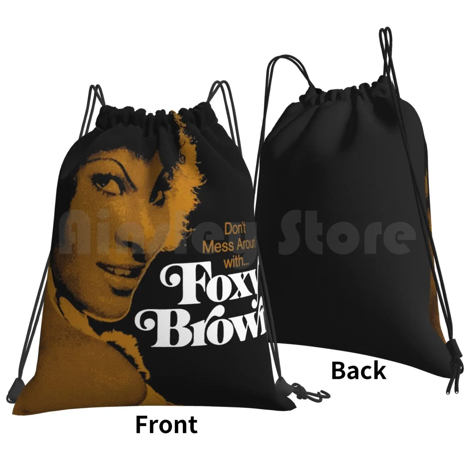 Foxy Brown Backpack Drawstring Bags Gym Bag Waterproof Foxy Brown Pam Grier Grindhouse Exploitation Movies Cult Movie