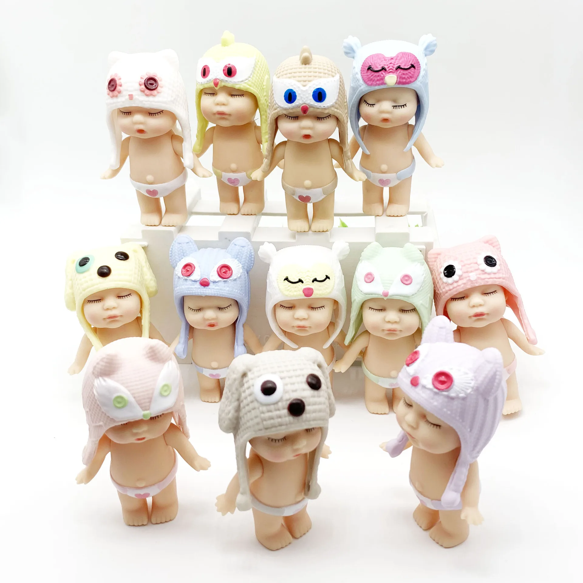 Random 6pcs Kawaii Cute Cupid Sleep Baby Mini Reborn Baby Birth Bieber Doll Action Figures Newborn Kids Children Girl Love Toys