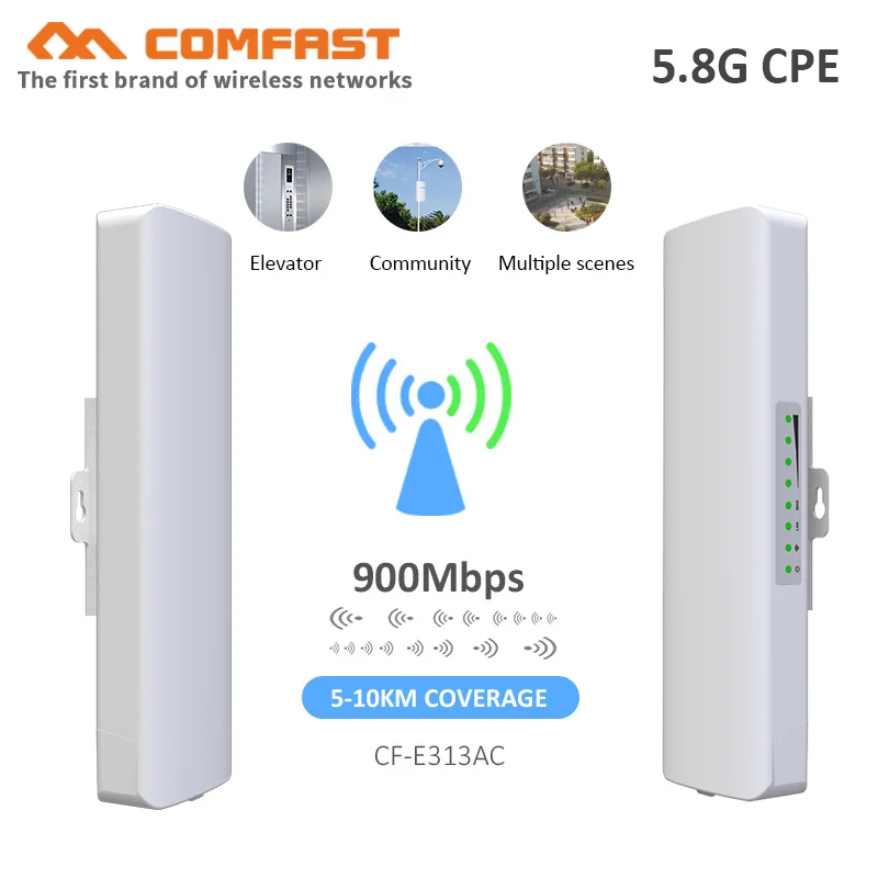 COMFAST CF-E313AC 900Mbps 5,8G WIFI CPE Wireless AP Brücke 5Km Lange Palette 12dBi WIFI Antenne Outdoor-repeater Nanostation router