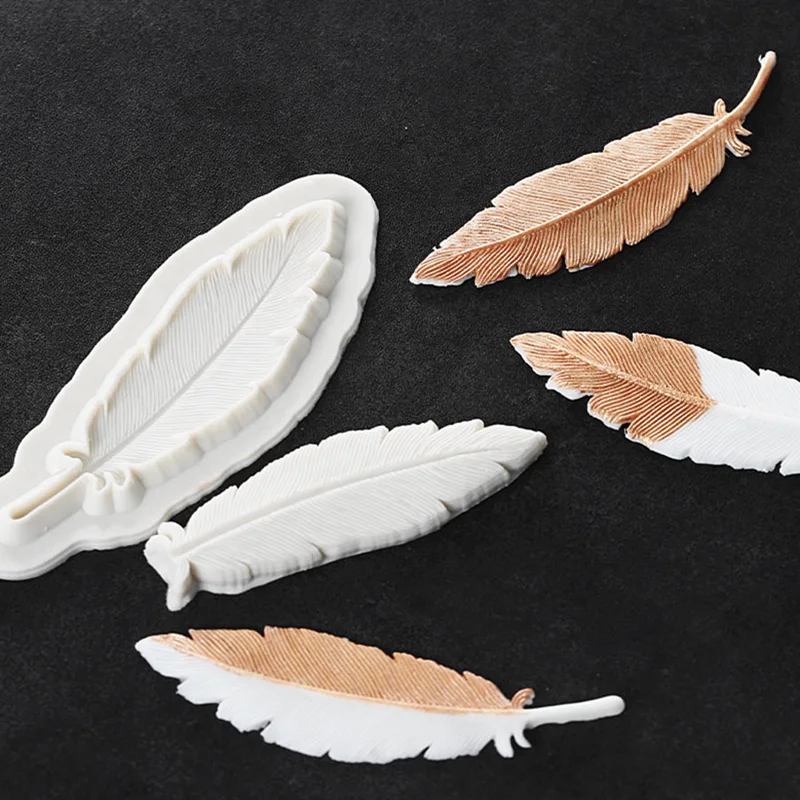 Feathers Shape Silicone Resin Mold For DIY Cake Chocolate Dessert Fondant Moulds Kitchen Baking Decoration Printing Tools