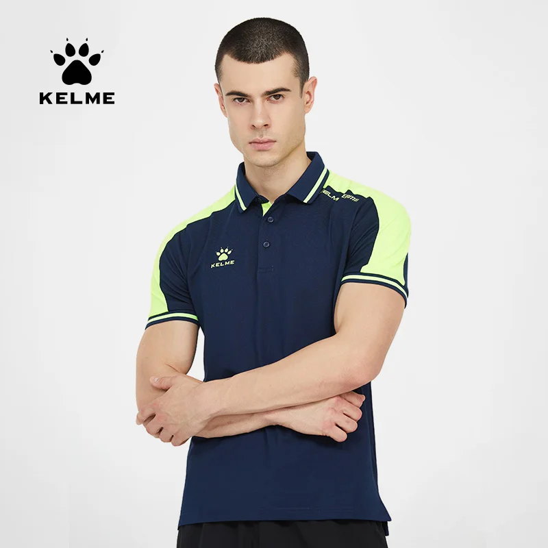 KELME Men\'s Training Polo T-Shirt  Summer Running Cotton Shirts Casual Short Sleeve Tops High Quantity Polo For Men 3891068