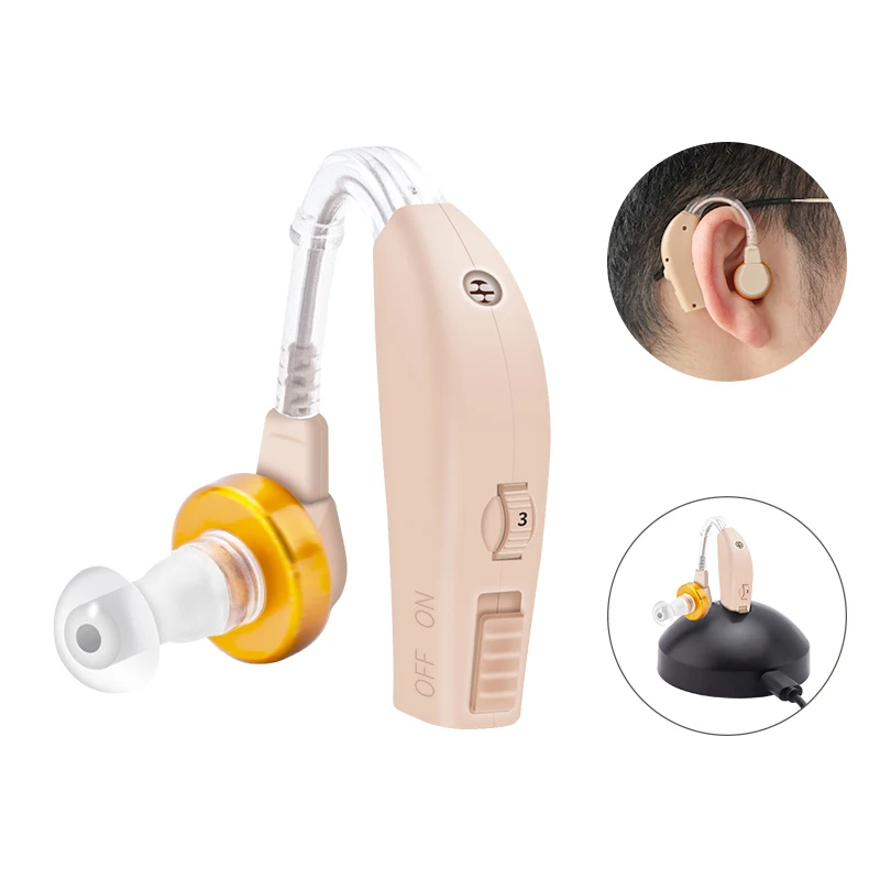 

BTE Hearing Aids Rechargeable Ear Hearing Amplifier High Power Adjustable Hearing Aid Sound Amplifier Hearing Device for Elderly