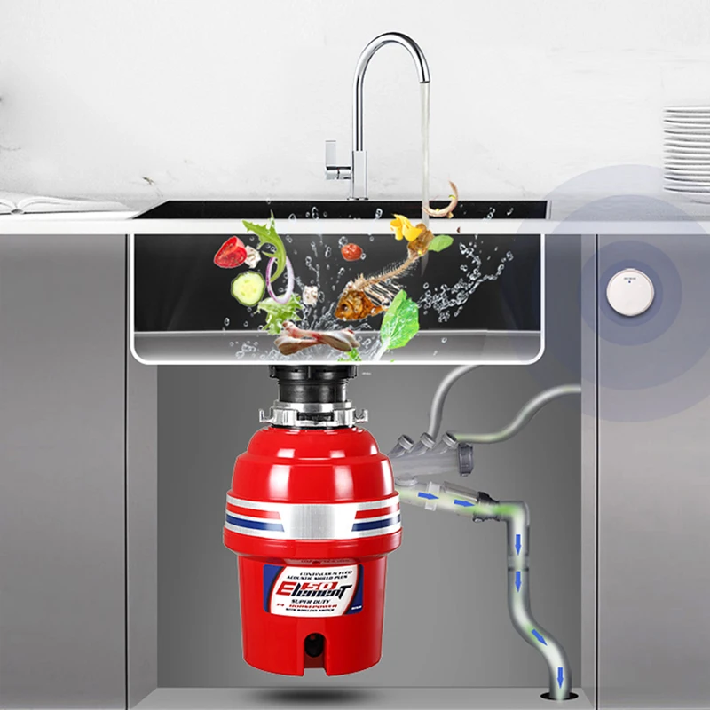 كسارة E50 التلقائي بالكامل الغذاء النفايات موتور تيار مباشر المعالج المنزلية عالية التكلفة الأداء كسارة المطبخ بالوعة المطبخ النفايات Cru