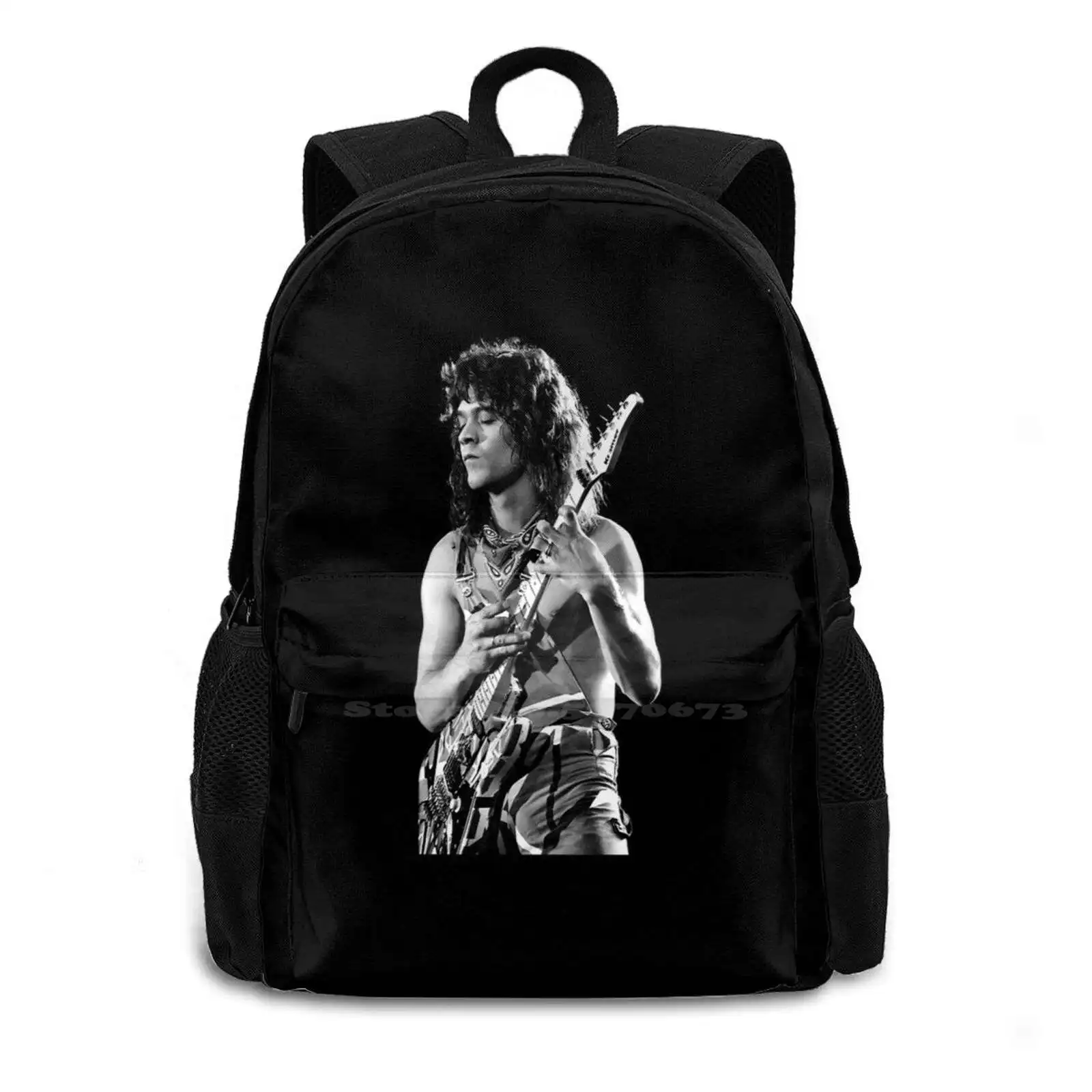 Eddie Van Hallen School Bag Big Capacity Backpack Laptop Eddie Van Hallen Heavy Metal Star Legend Best Artist Music