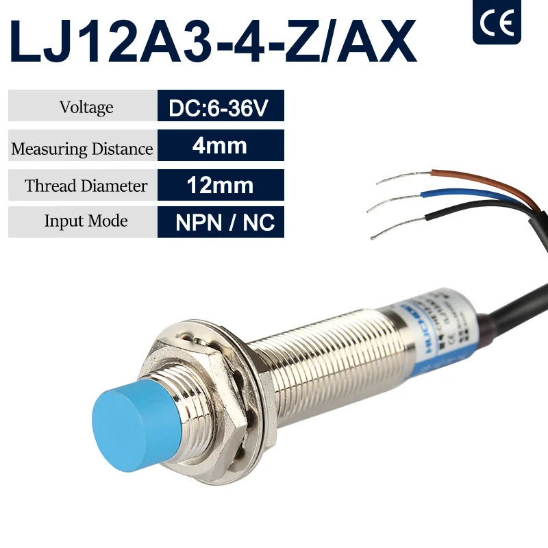 Interruptor de detección de Sensor de proximidad inductivo, LJ12A3-4-Z/BX/LJ12A3-4-Z/BY, NPN/PNP DC 6-36V, Sensor de enfoque 12mm