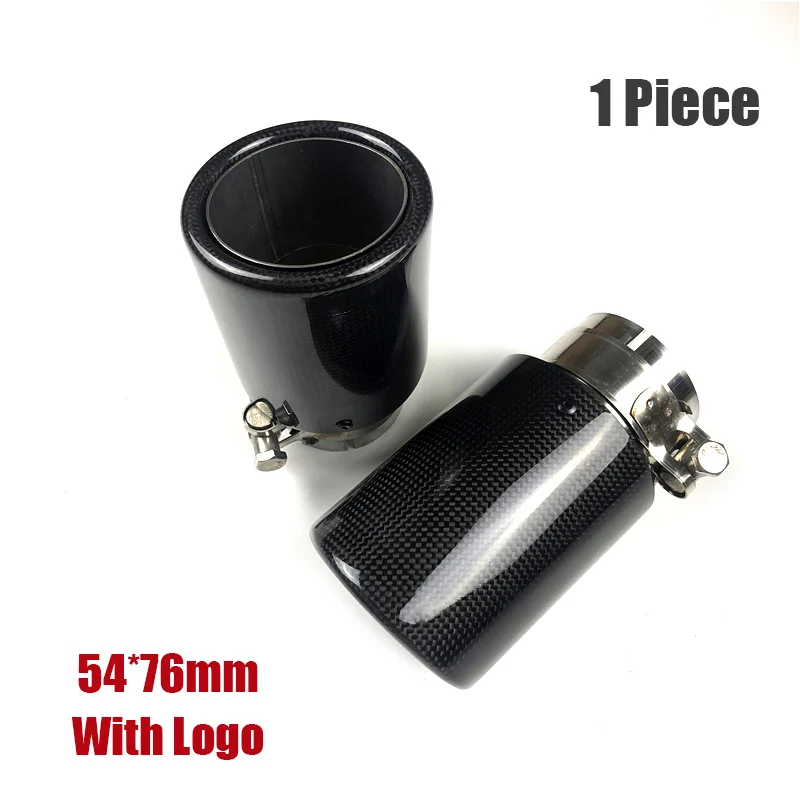 

Universal Modified Car Exhaust End Tips Carbon Fiber Muffler Round Tail Pipe Fit On Auto SUV 54mm In 76mm Out