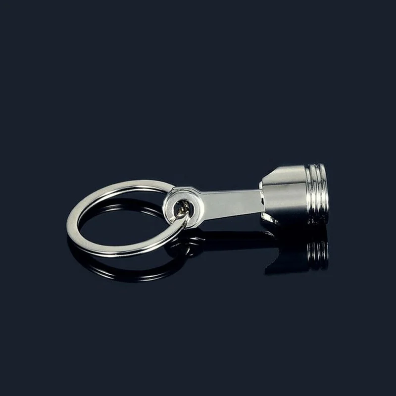 

Creative Alloy Metal Keyfob Men Car Keyring Keychain Key Chain Car Engine Part Piston Model Silver Decoration Car Interior Parts