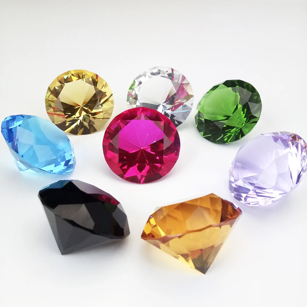 hbl 30mm Colors Crystal Glass Diamond FengShui Ornaments Home Decorative Ball For Wedding Miniatures Accessories Gifts