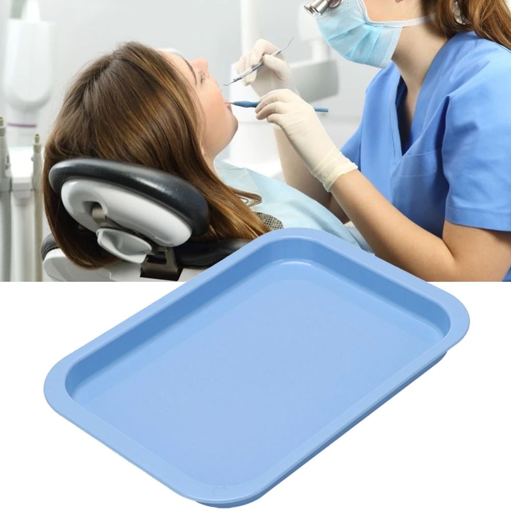 

Oral Care Blue Plastic Square Dish Environmental Convenient Useful Popular Dental Tray Dentist Materials Plates Dental Accessory