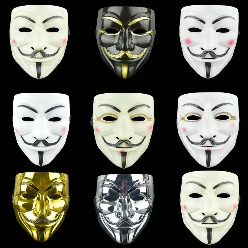 

New Movie Cosplay Face Cover Hacker Mask Anonymous Guy Fawkes Halloween Christmas Party Gift for Adult Kids Film Theme Mask