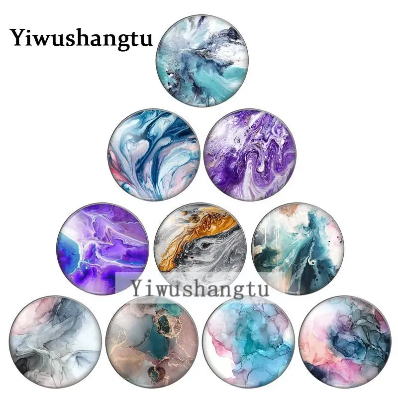 

Various colors sketch beautiful life10mm/12mm/18mm/20mm/25mm Round photo glass cabochon demo flat back Making findings ZB0543