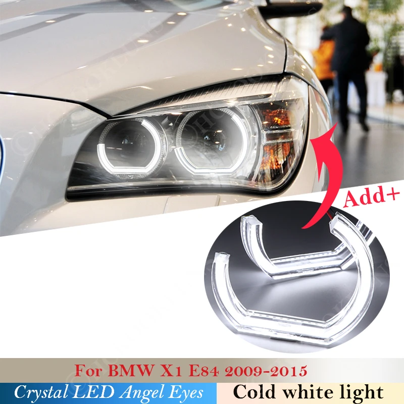 

DTM Style Crystal LED Angel Eyes Halo Rings Light kits For BMW X1 E84 2009-2015 Xenon headlight Car styling 2014 2013 2012 2011