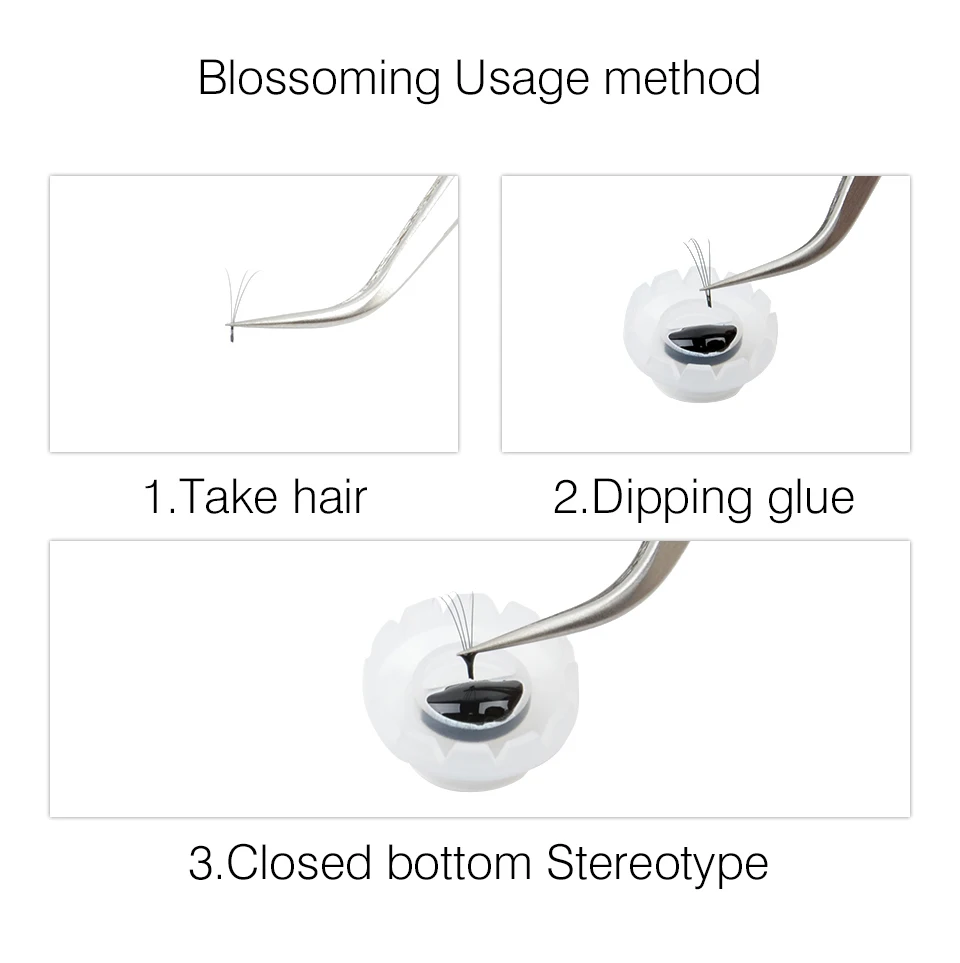 THINKSHOW Easy Fan Lashes Bloom Estensione delle ciglia Fioritura automatica Ventaglio veloce Ventagli fai da te Ciglia finte visone Strumento per il trucco