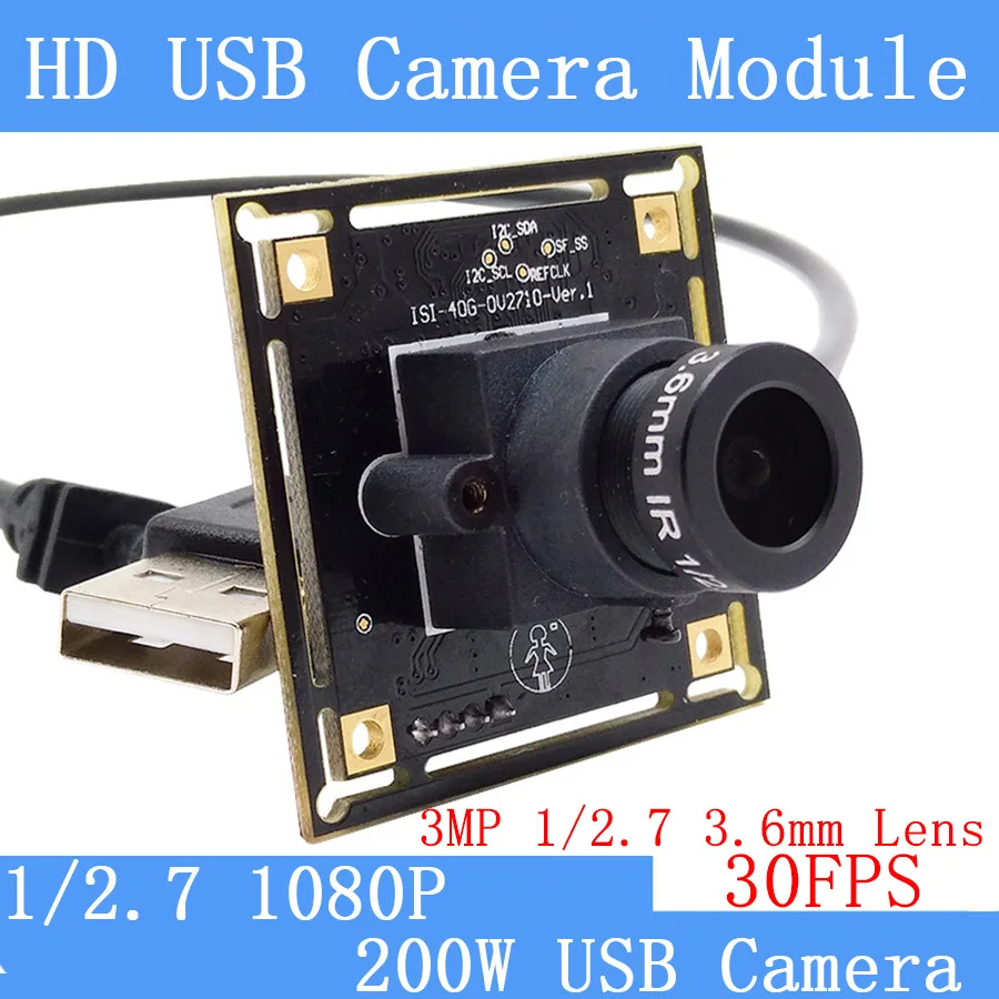 

PU`Aimetis Mini Surveillance camera 3MP 1/2.7 3.6mm lens 1080P Full Hd MJPEG 30fps High Speed Linux UVC USB Camera Module